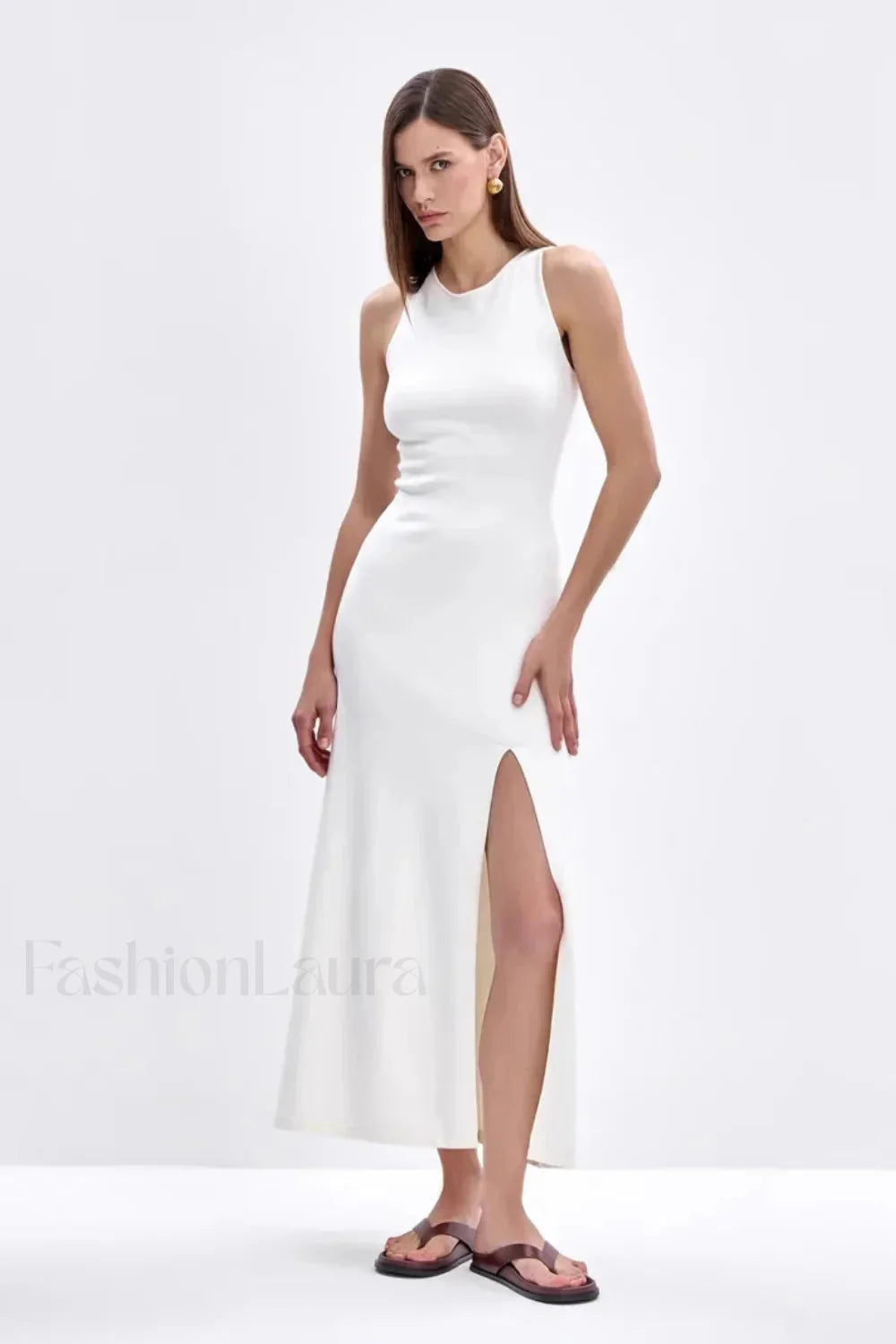Sleeveless Split Bodycon Work Dress