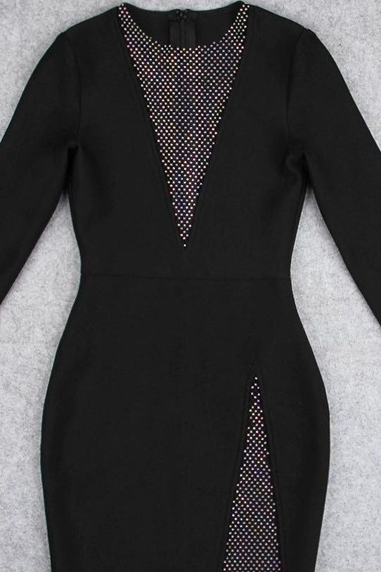 Sofie Long Sleeve Bodycon Mini Dress - Classic Black (Sale)