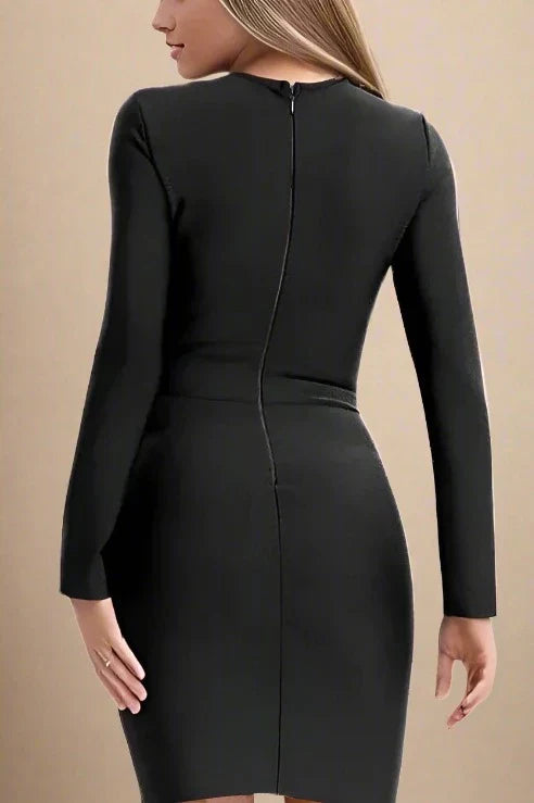 Sofie Long Sleeve Bodycon Mini Dress - Classic Black (Sale)