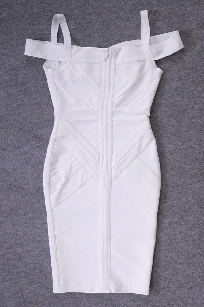 Sophia Bandage Dress - White Pearl (Sale)