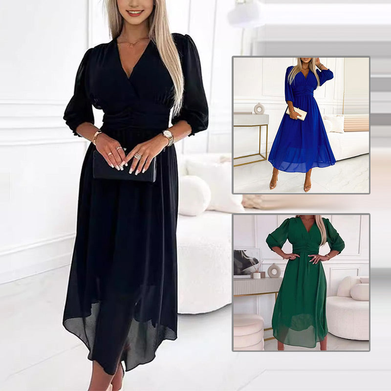 Patricia Minimalist Feminine V Dresses Made of Light Chiffon Evening Wear Edit