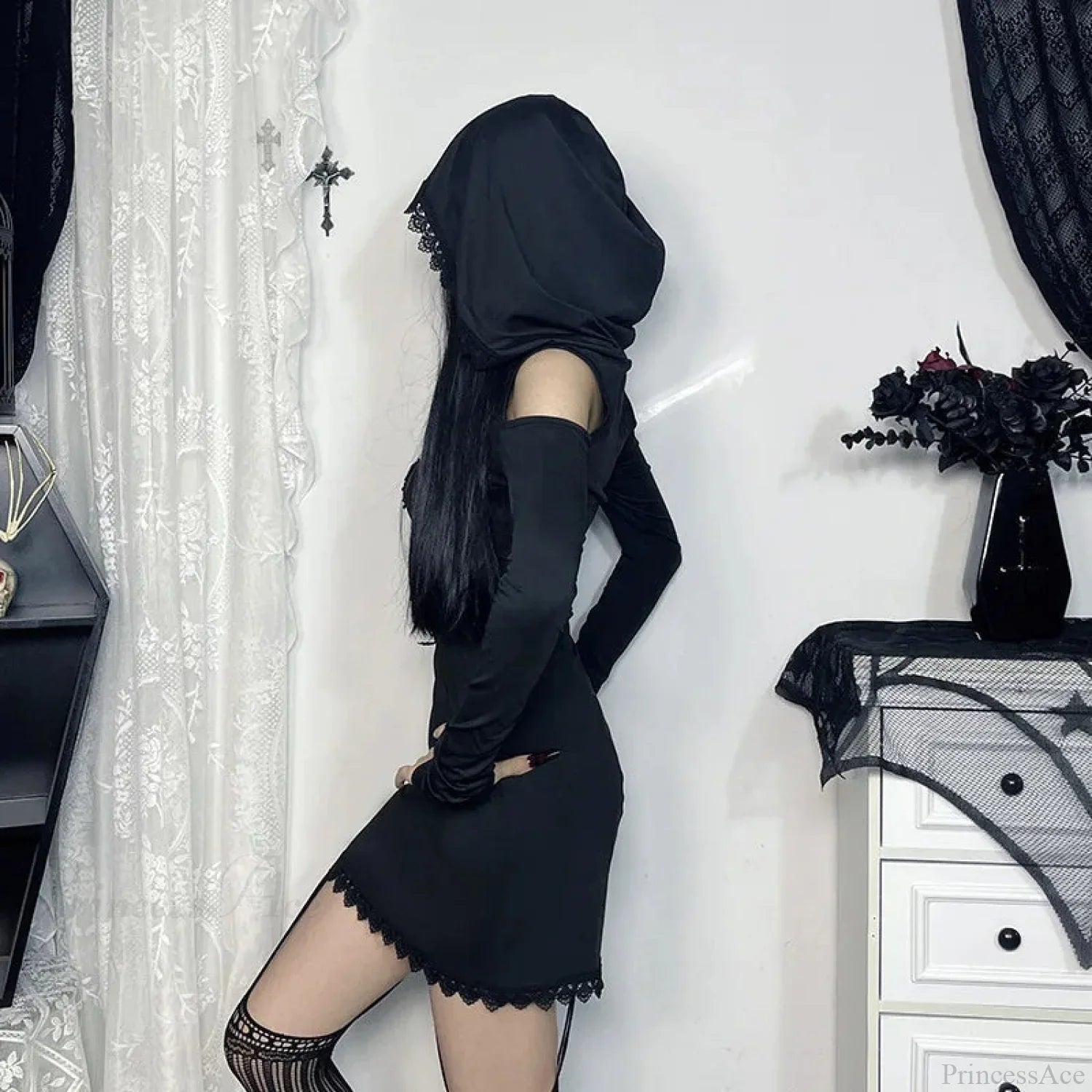 Stitched Hooded Small Dress