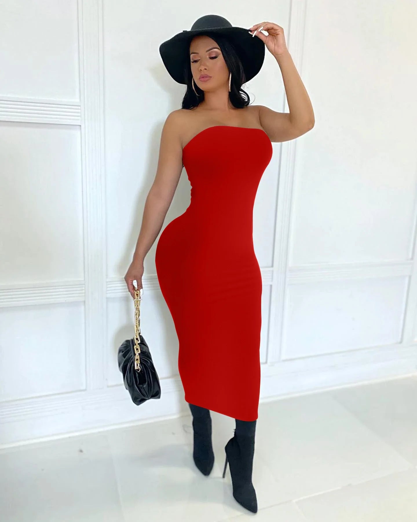 Summer Women's Sexy Sleeveless Wrapped Long Beach Midi Dresses