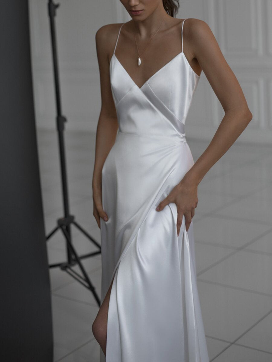 Elegant Sling V-Neck Evening Dress