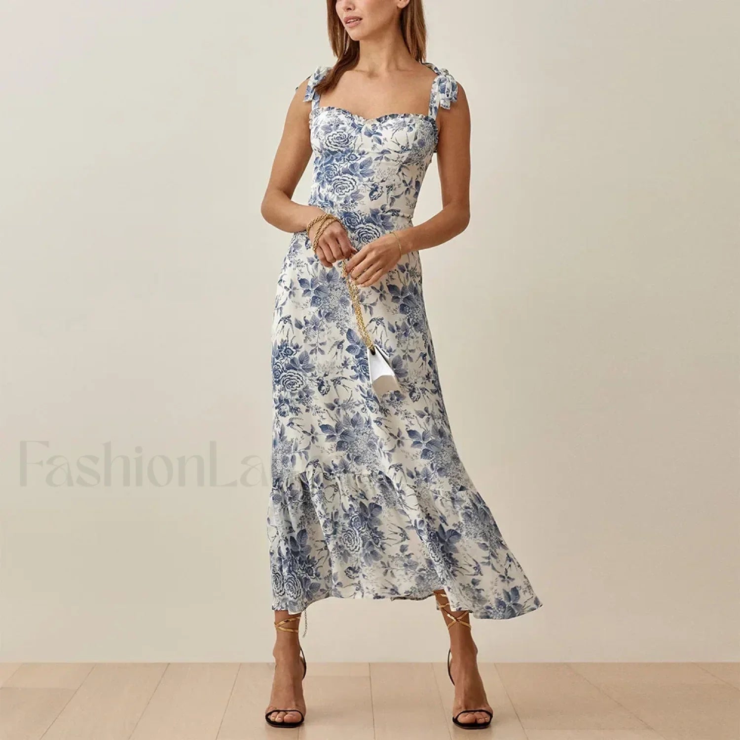Sweetheart Tie-Strap Floral Dress