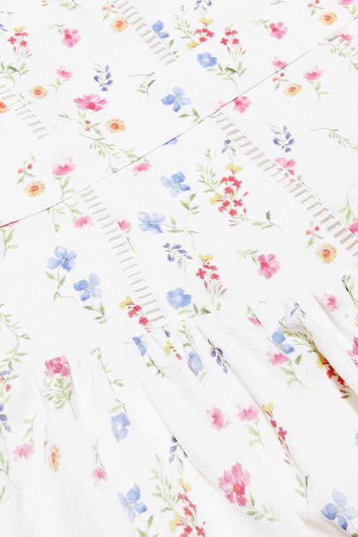 Tasmin Midi Dress - White Print (Sale)