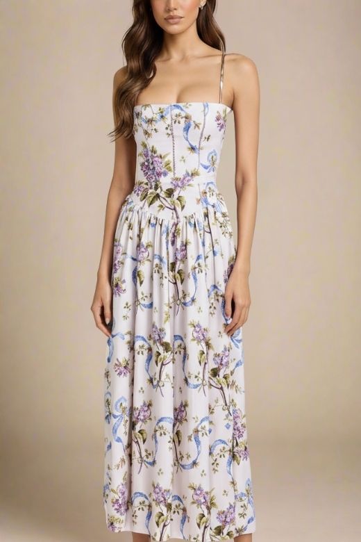 Tasmin Midi Dress - White Floral (Sale)