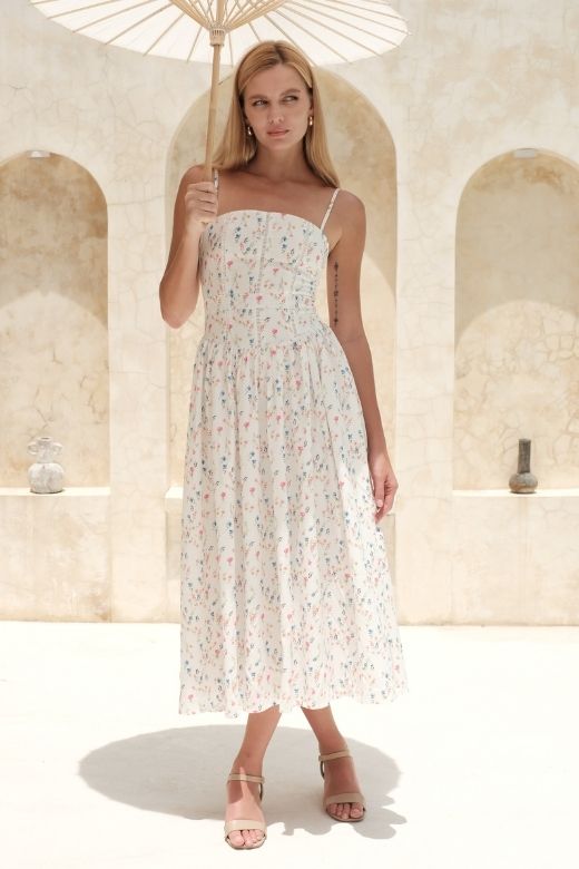 Tasmin Midi Dress - Beige