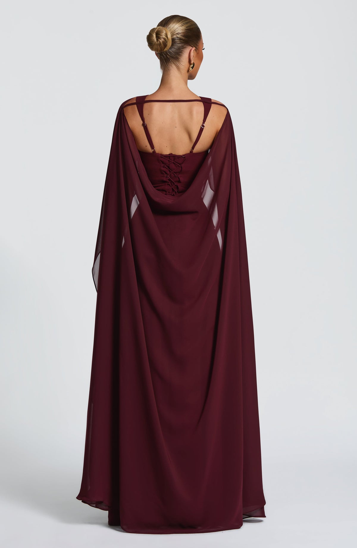 Square Neck Corset Bodice Asymmetric High Slit Maxi Gown