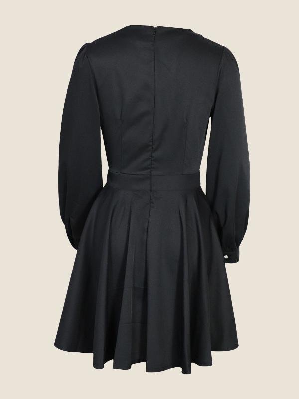V neck Solid Elegant Dress