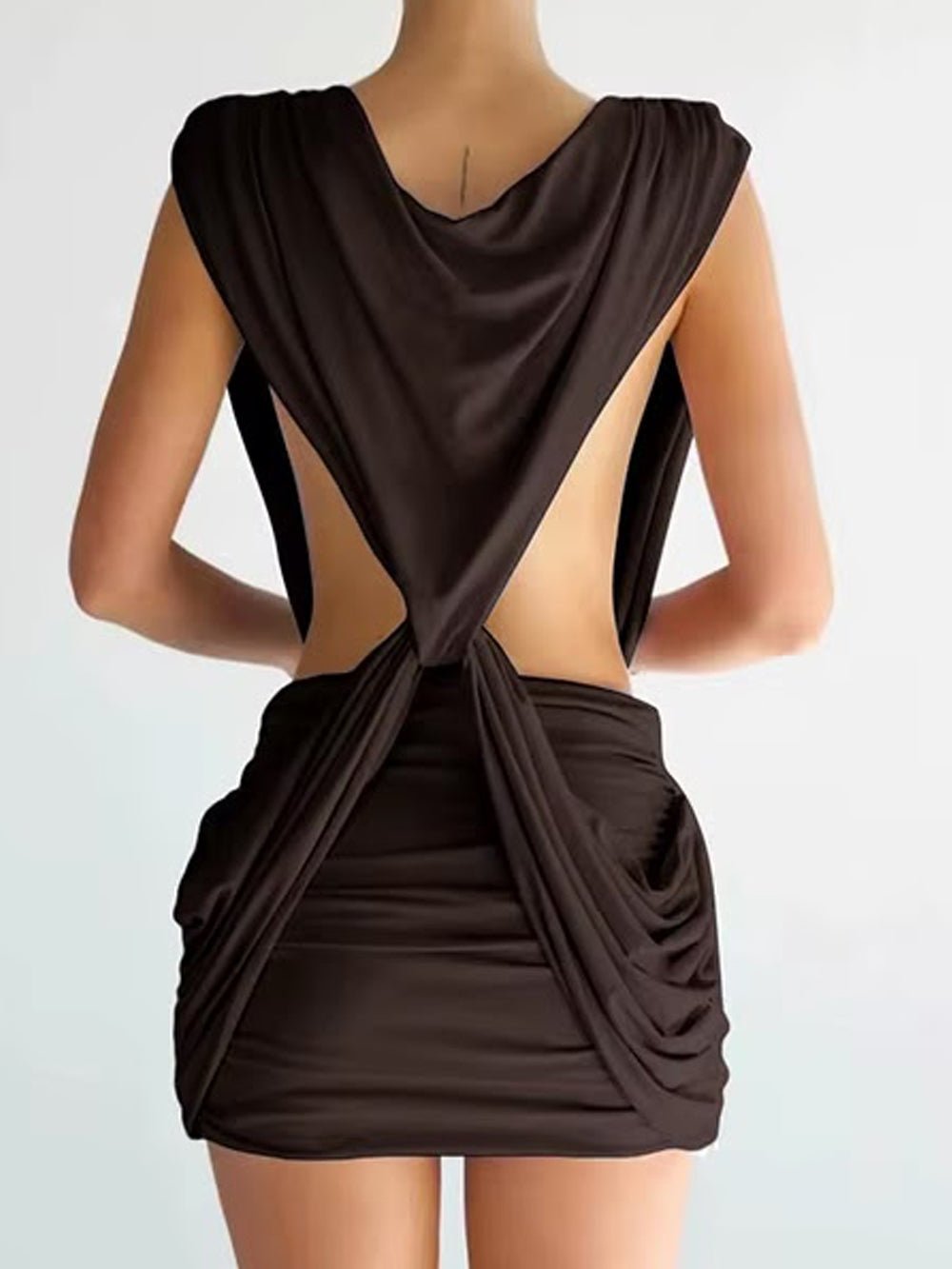 Valeria Draped Knot Mini Dress