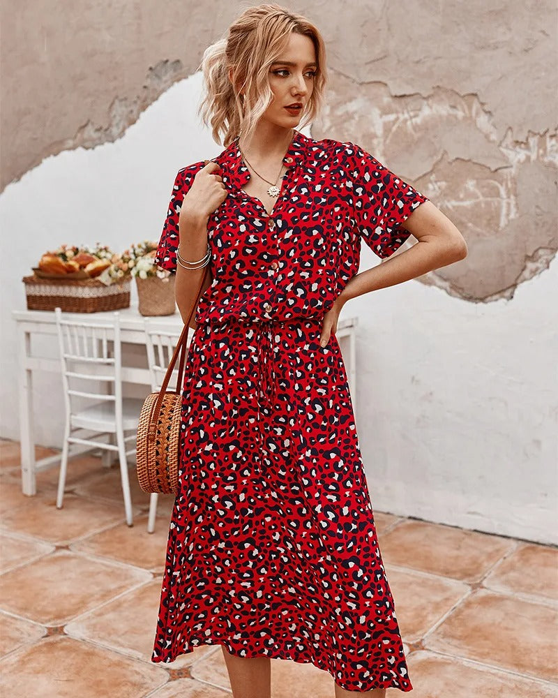Federica Premium Midi Dress with Short Sleeves Statement Occasion Edit