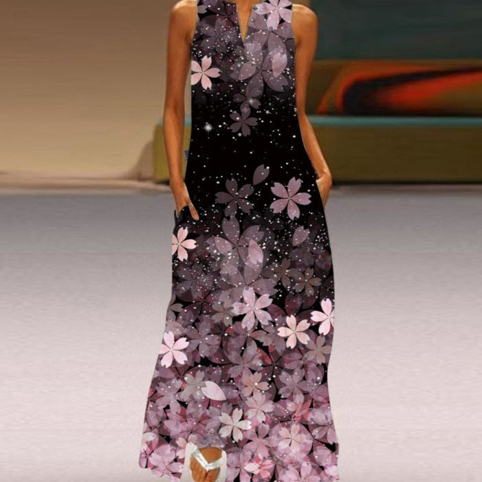 Luz Minimalist María Florales Summer Maxi Dress Chic Silhouette Collection
