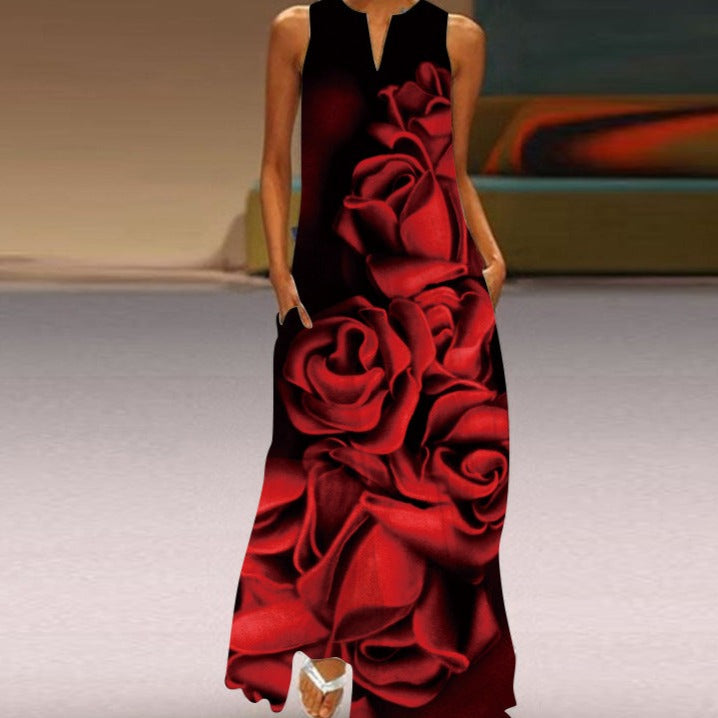 Luz Minimalist María Florales Summer Maxi Dress Chic Silhouette Collection