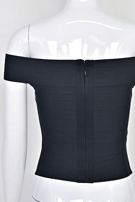 Vera Bandage Off Shoulder Top - Classic Black