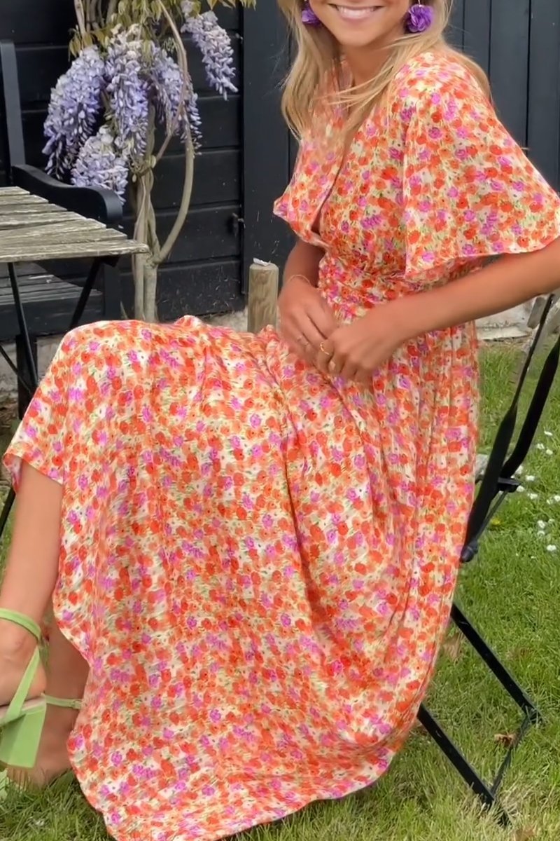 Marina Elegant Long Floral Dress for Women Date Night Outfit