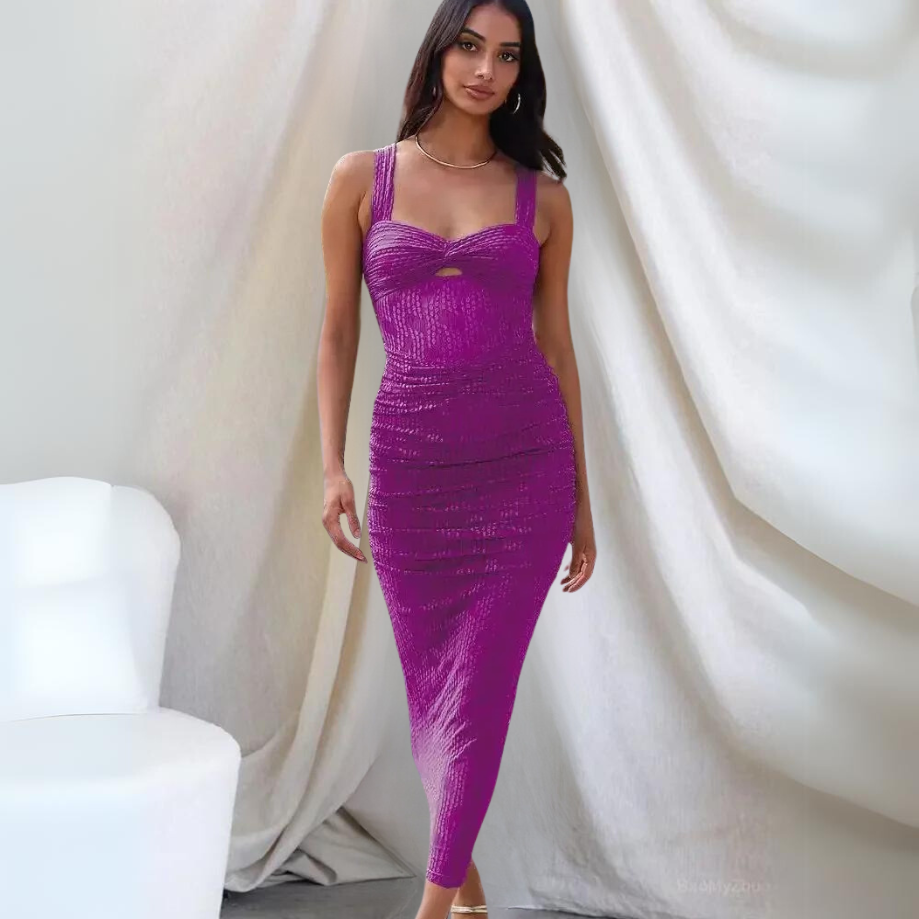 Victoria Luxe Long Fitted Summer Dress Designer Edit