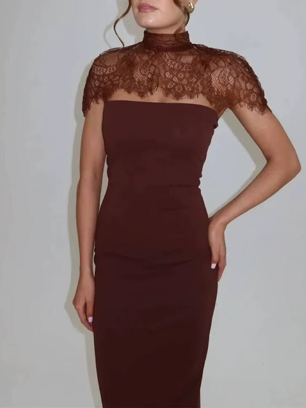 Vivienne Lace Yoke Column Gown