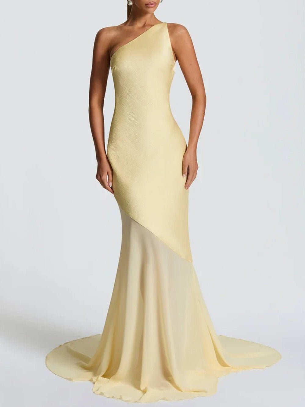 Vivienne One - Shoulder Mesh Maxi Dress - Fashion Pov