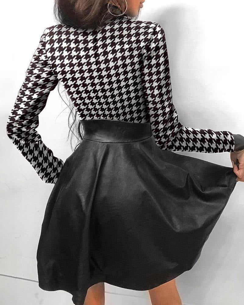 Mariana Exclusive Leather Mini Dress with Zip Fastening Designer Edit