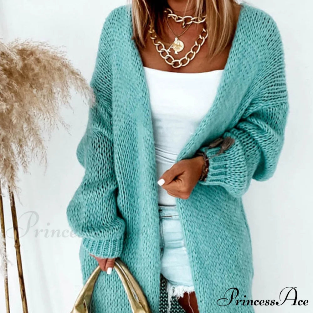 Women Casual Long Sleeve Long Sweaters Winter Loose Cardigan