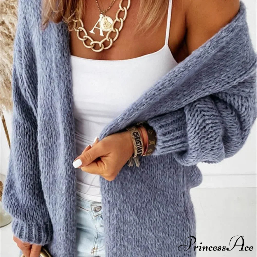 Women Casual Long Sleeve Long Sweaters Winter Loose Cardigan