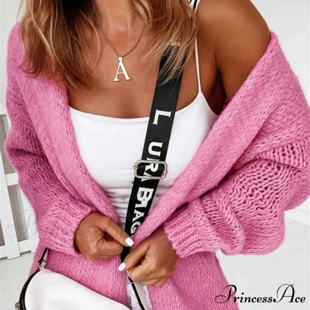 Women Casual Long Sleeve Long Sweaters Winter Loose Cardigan