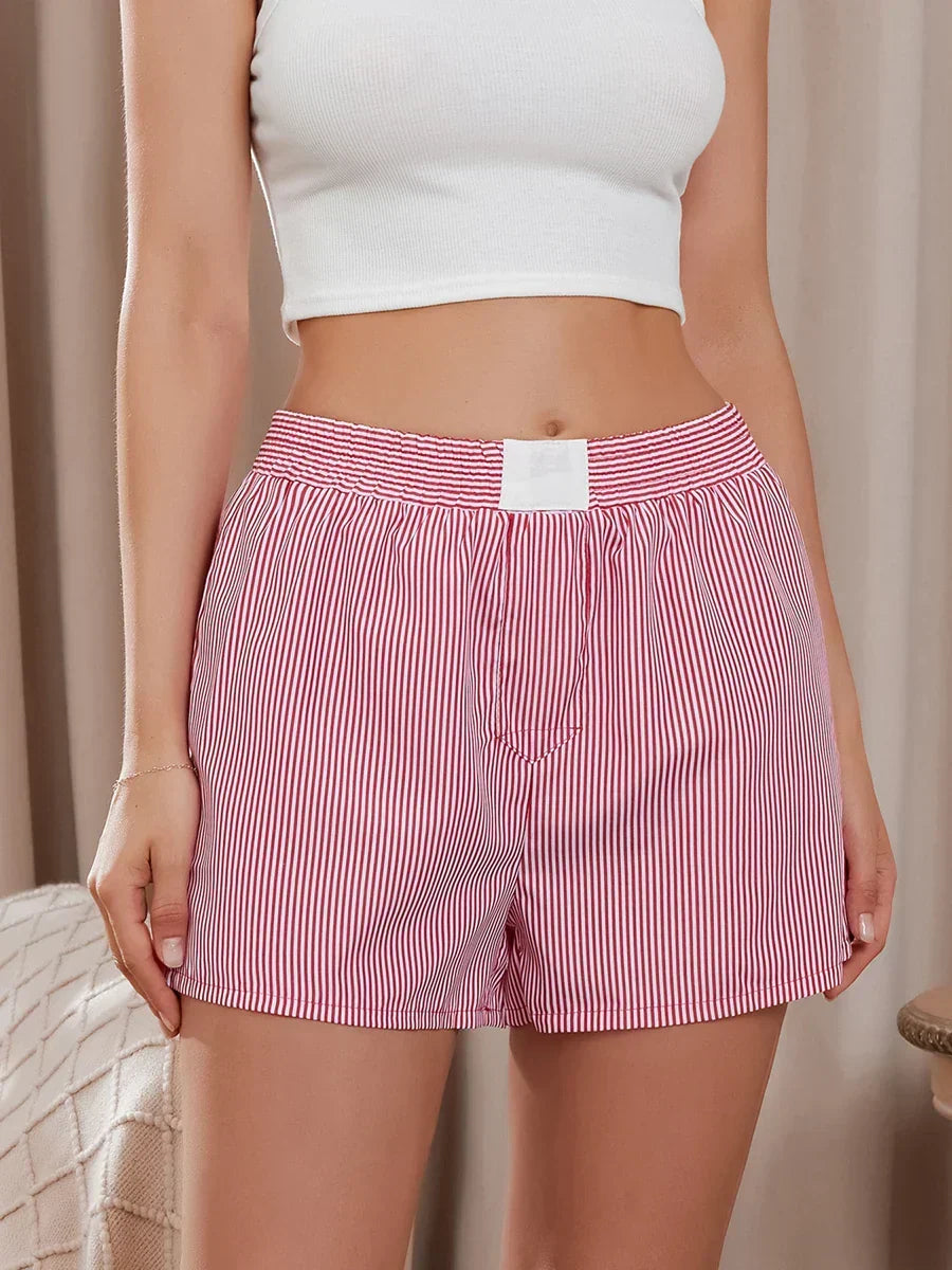 Striped Loose Wide Leg Lounge Short