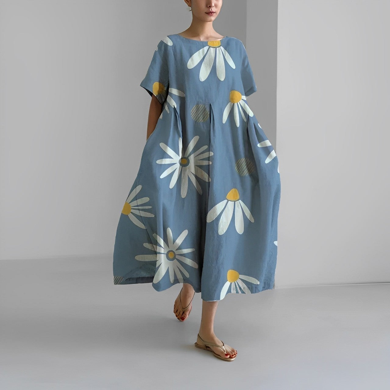 Monserrat Timeless Boho Floral Dress Loose Premium Wardrobe Essential