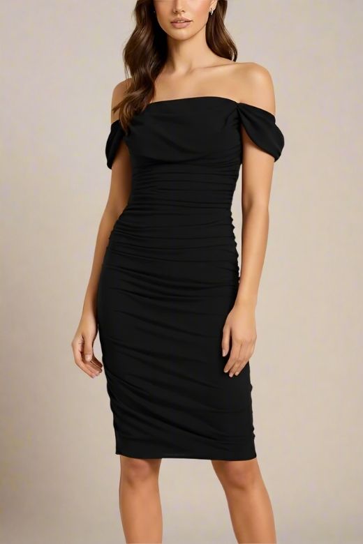 Zia Bodycon Wrap Dress - Classic Black (Sale)