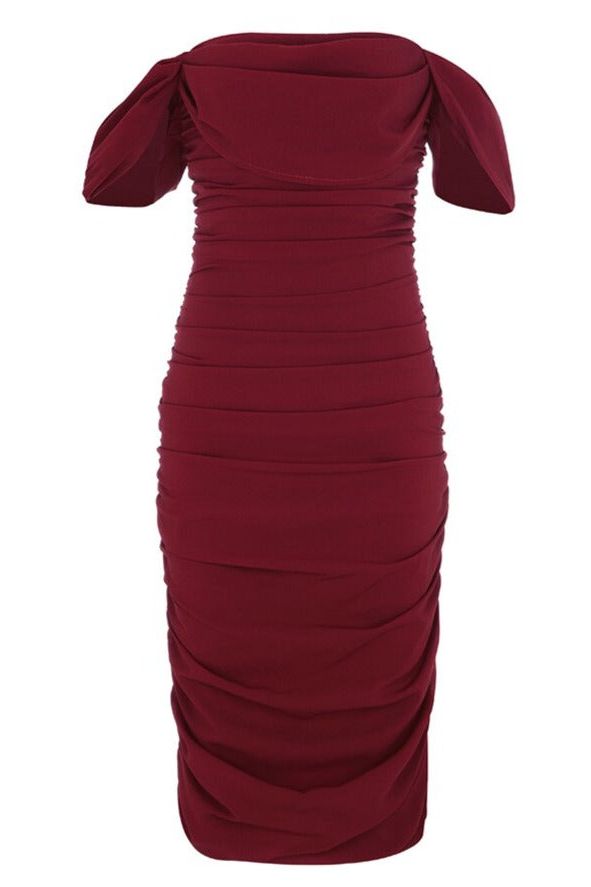 Zia Bodycon Wrap Dress - Red Wine (Sale)
