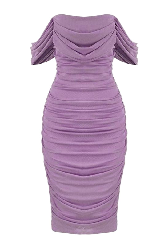Zia Bodycon Wrap Dress - Violet Purple (Sale)